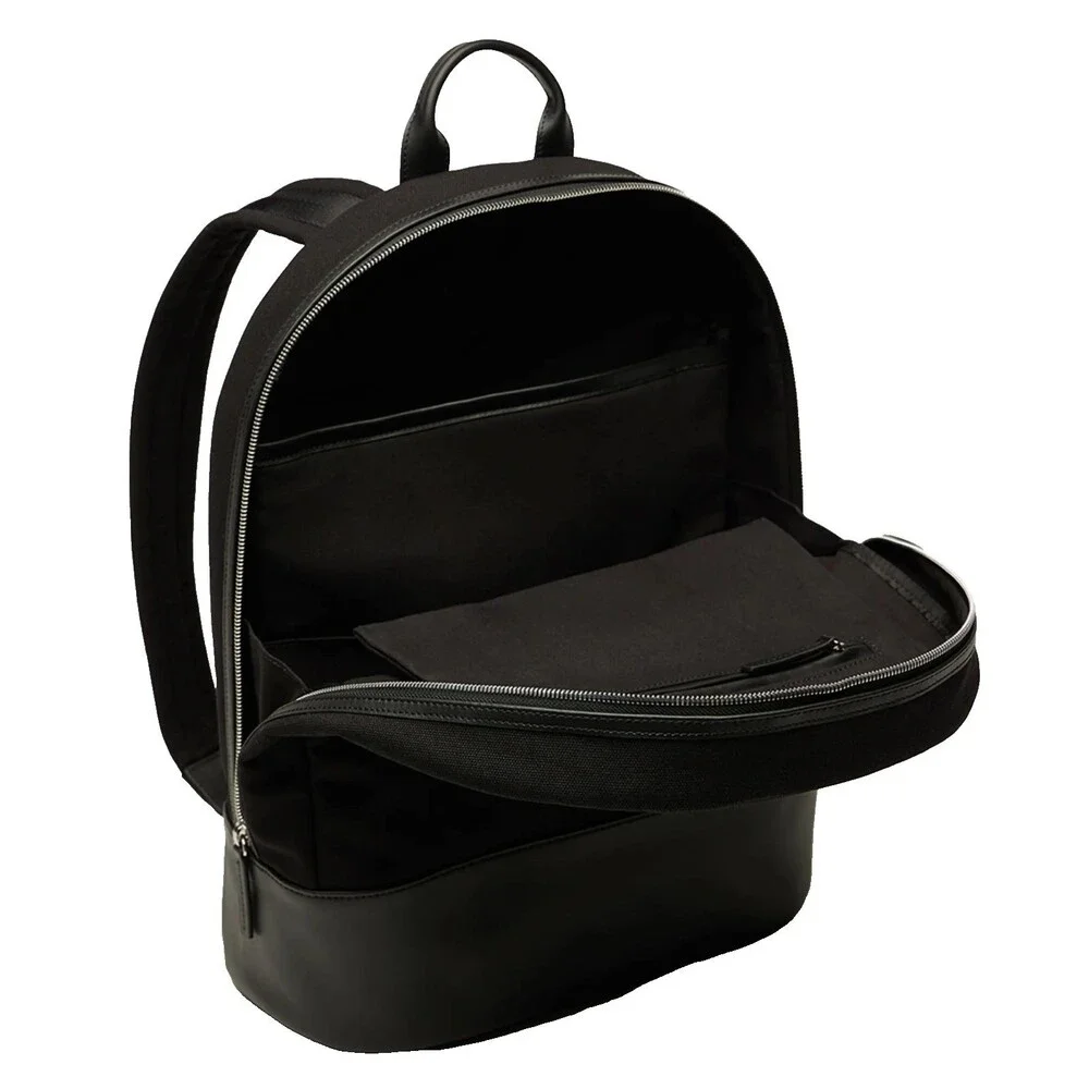 WANT LES ESSENTIELS Mens Black Kastrup Organic Cotton Canvas Backpack $575